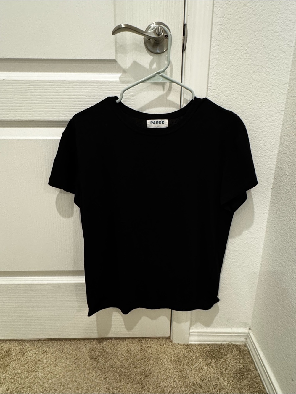 Parke Black Women's Short Sleeve Crewneck Top